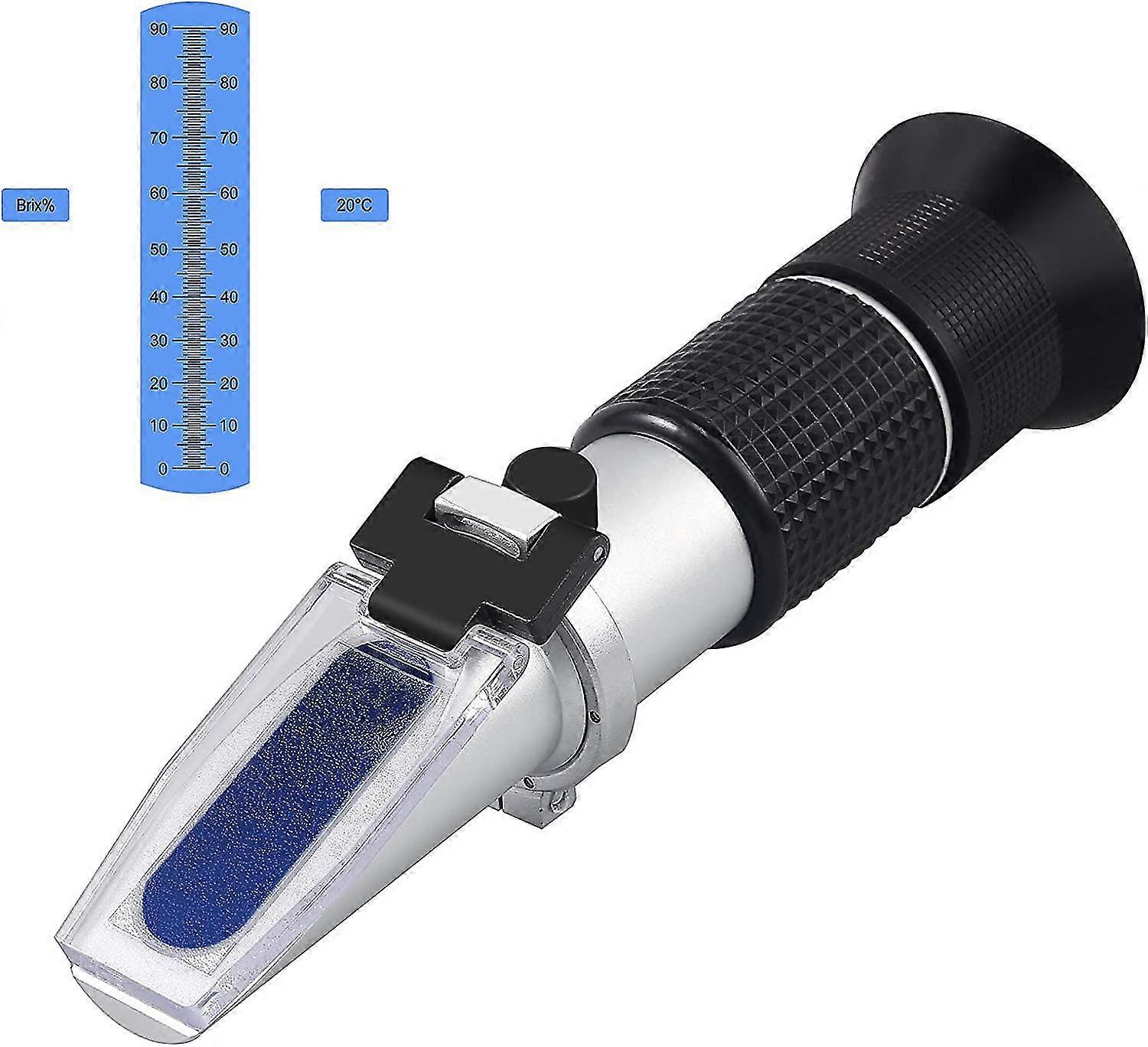 Refractometer Brix Sugar 0-90% Sugar Content Meter With Atc, Plastic Drops, Cleaning Cloth, High-precision Display Adjustable Sharpness, Hand Refracto
