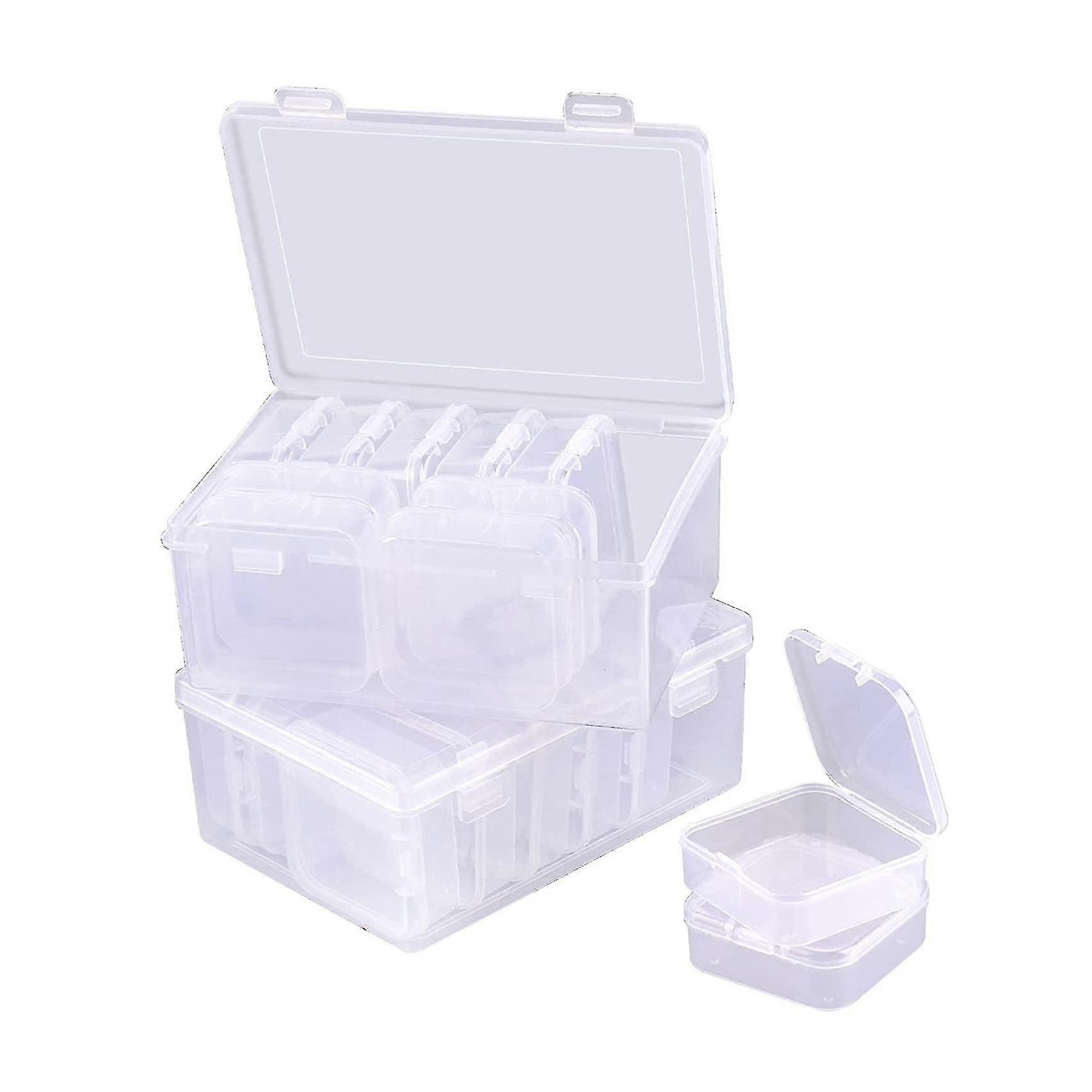 22 Pcs Plastic Storage Cases, Small Bead Storage Box With Lids Rectangle Clear Bead Storage Contain