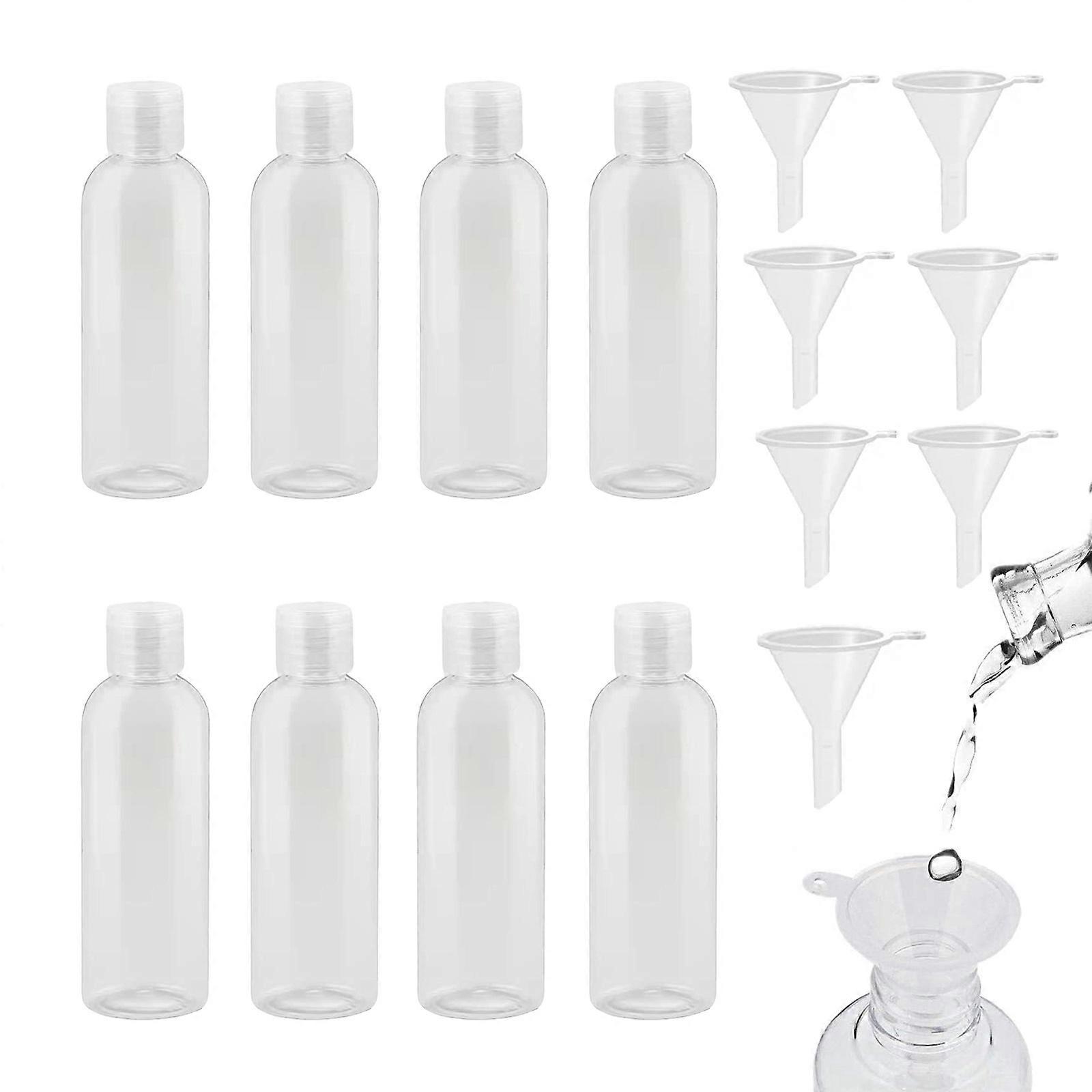 Sample Cosmetic Container, Transparent Refillable Cosmetic Travel Bottle, Leakproof Empty Portable with 8 Funnels for Lotion for Perfume