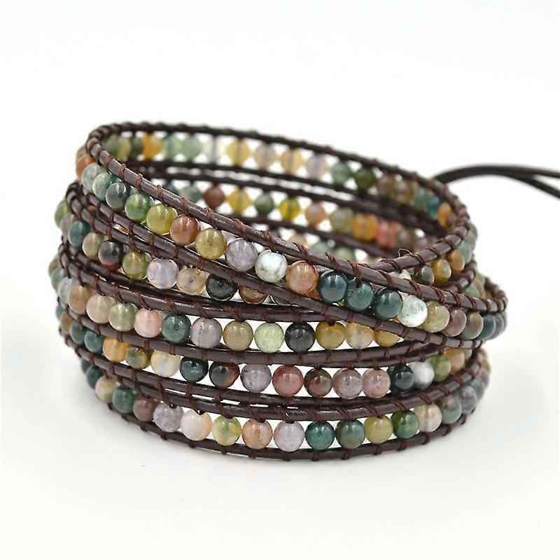 Layered Leather Bracelet, Rivet Leopard Print