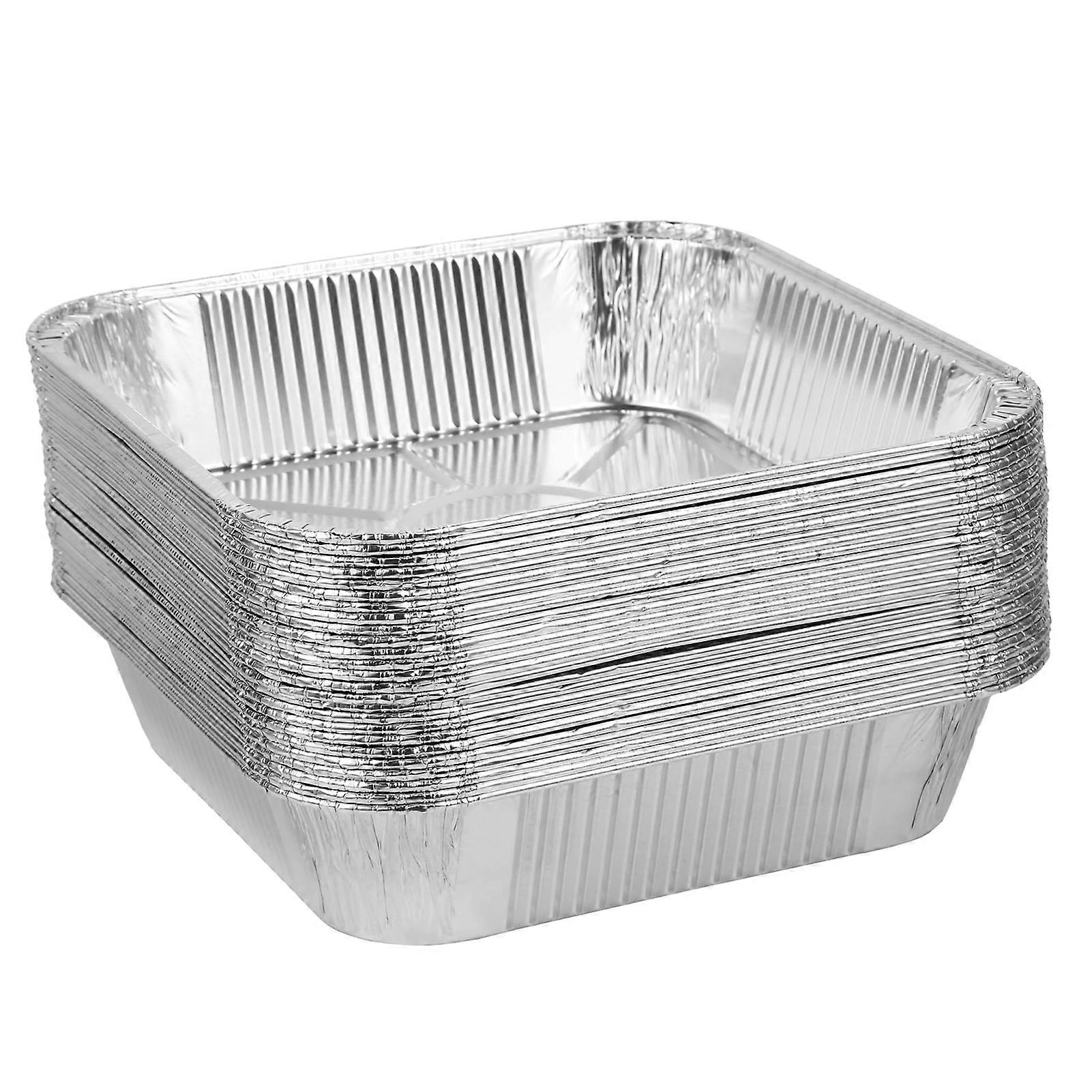 10/30Pcs Disposable Aluminum Foil Pans Waterproof & Oil-Proof Square Baking Foil Box High-Temperature Resistance Baking Pan Liner Kitchen Drip Pan Tra