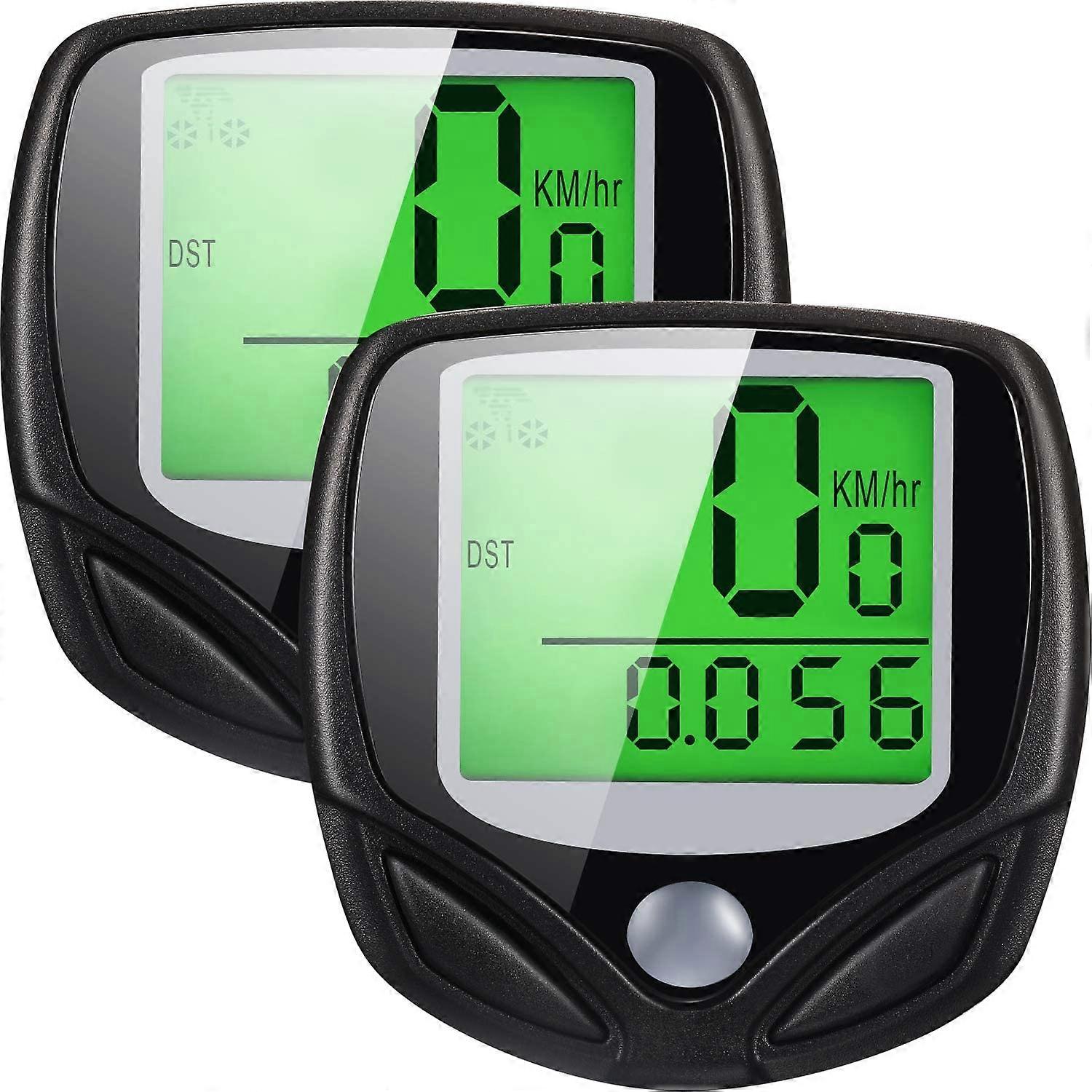 2 Pack Multi-Funções Velocímetro de Bicicleta Sem Fio Odômetro de Bicicleta Computador de Ciclo à Prova D'Água com LCD
