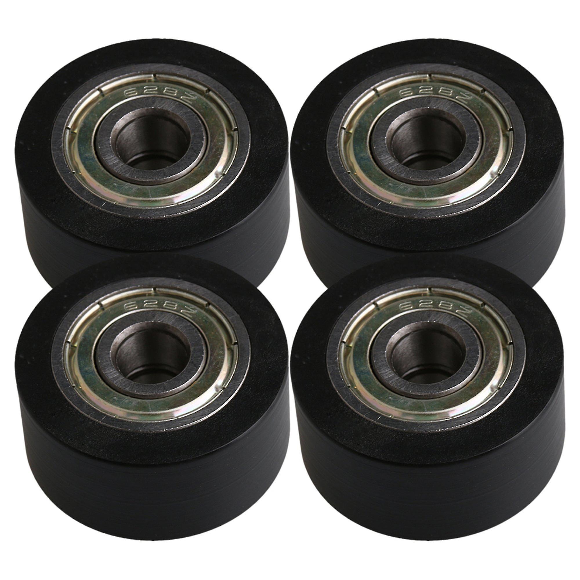 Pulleys, Blocks Sheaves 4x Black Flat Plastic Coated Sealed Pulley Roller Bearing Loading 149kg