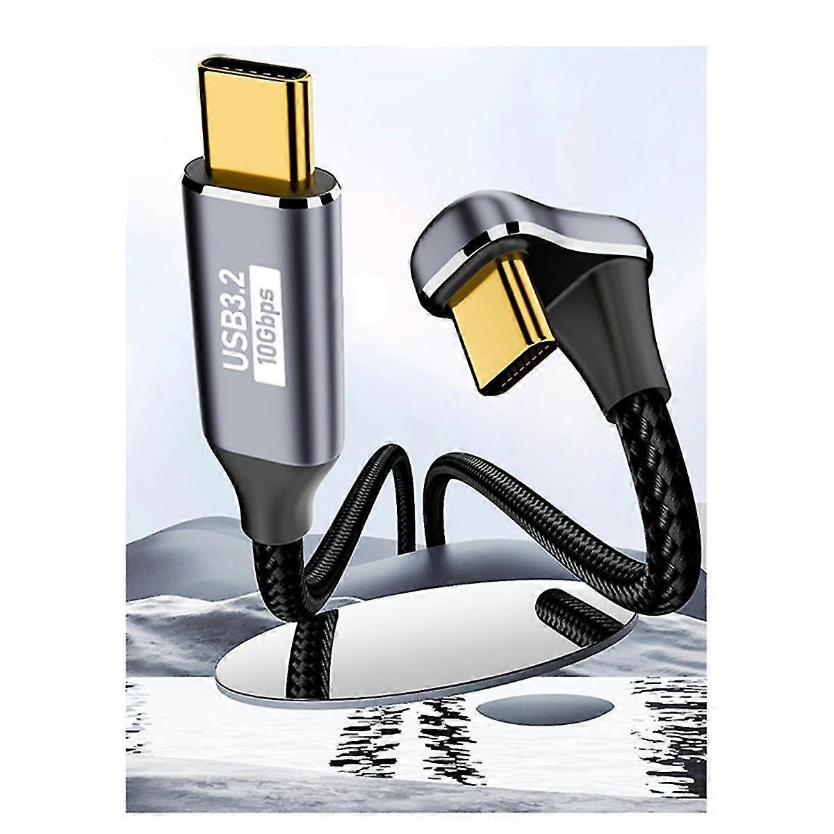 Pd 100 W USB C auf Typ C Ellenbogen-OTG-Datenkabel USB 3.2 Gen 2 10 Gbit/s Datensynchronisation 5 A Stromversorgung 4 K60 Hz, b