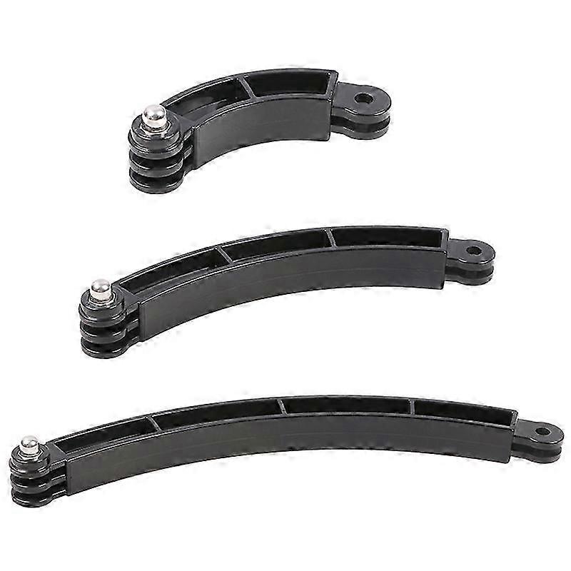 3 Way Mount Helmet Arm Extension Curved Pole Selfie Stick for 9 8 7 6 5 4K Without Screw