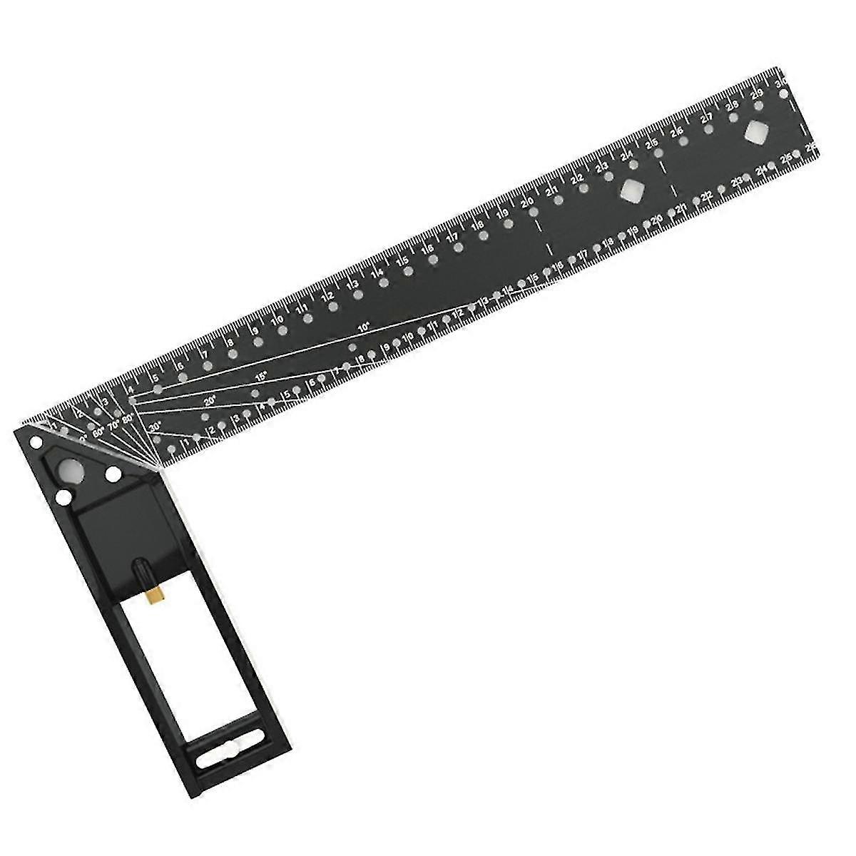 Multi Functional Right Angle Ruler 45/90 Degree Hole Angle Ruler Positioning Marking Angle Ruler Woodworking Tool 30cm