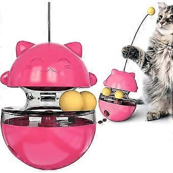 Jouet Chat 3 en 1, Jouet Chat,Jouet Distributeur de Croquettes pour Chat,Jouet interactif pour Chat ,Balle Interactive Tumbler Chat avec Boule, Jouet