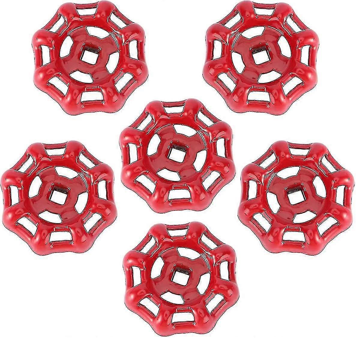 6 Pcs Tap Handle Valve Stch Handle, Replacement Handwheel Gate Valve, Red