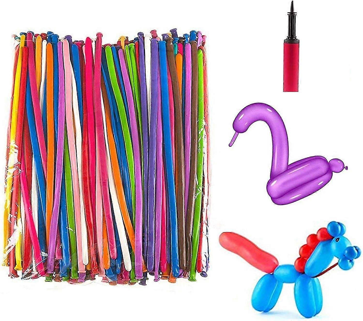 200pcs Modeling Balloons With Pump - Magic Multicolor Latex Balloons