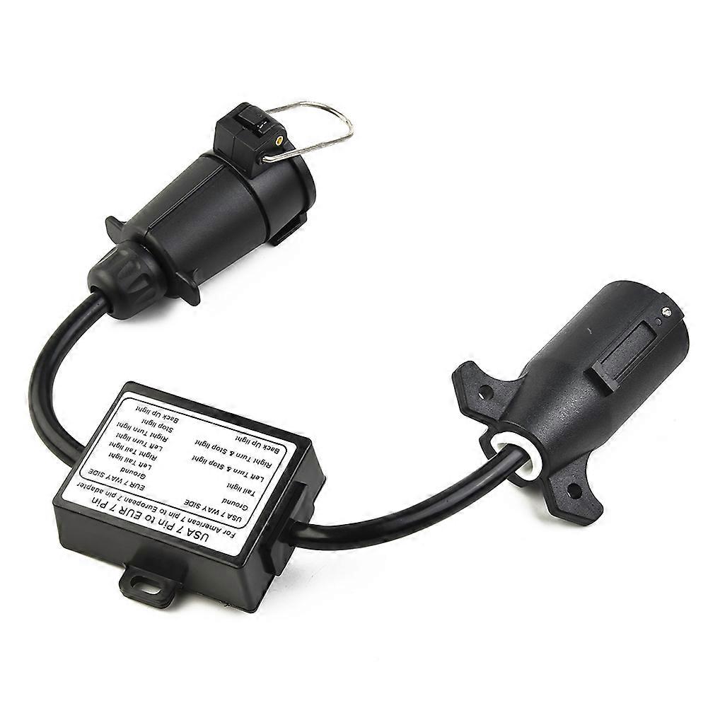 USA To EU Trailer Light Converter US 7-Way Blade Socket To EU 7-Pin Round Plug Separation Brake Light Circuit Connector Adapter