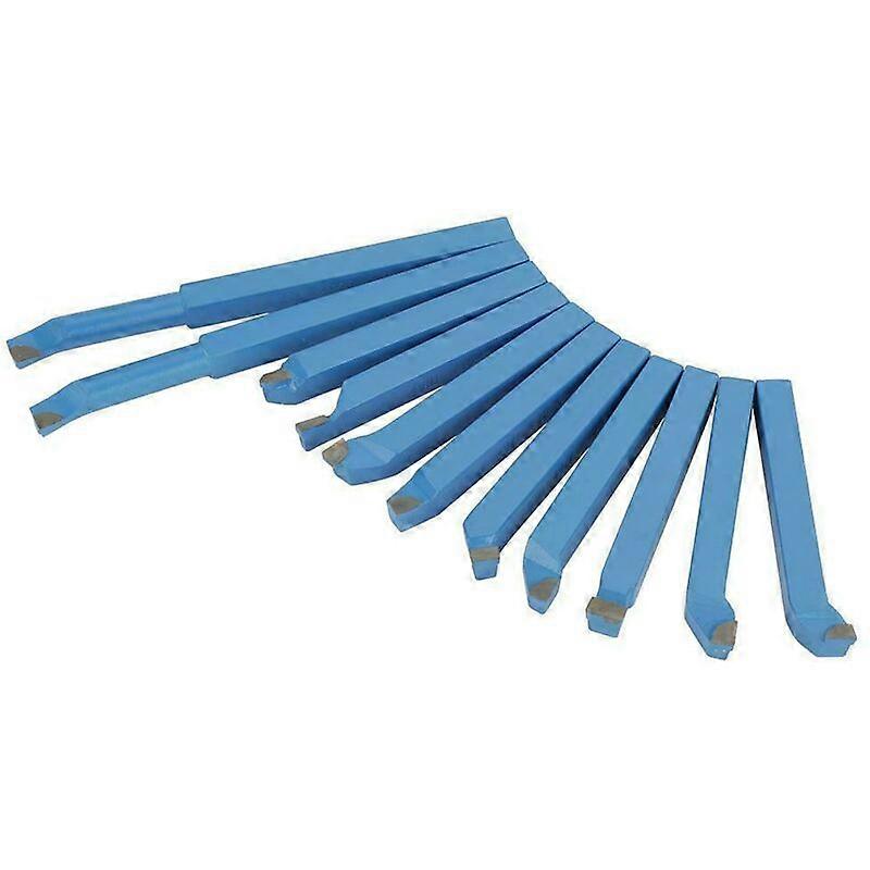 11pcs Carbide Alloy Metal Lathe Tool Set 10 x 10mm, Blue
