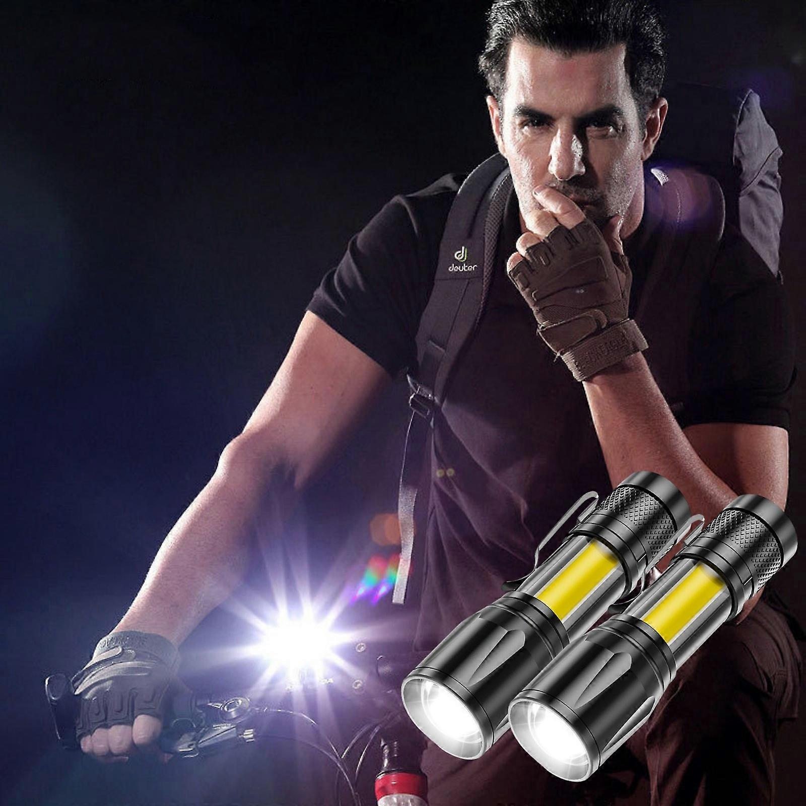 Black LED Flashlight,1000 Lumens Super Bright Flashlight, Zoomable, Rechargeable Flashlight With 4 Modes,, Powerful Handheld Flashlight