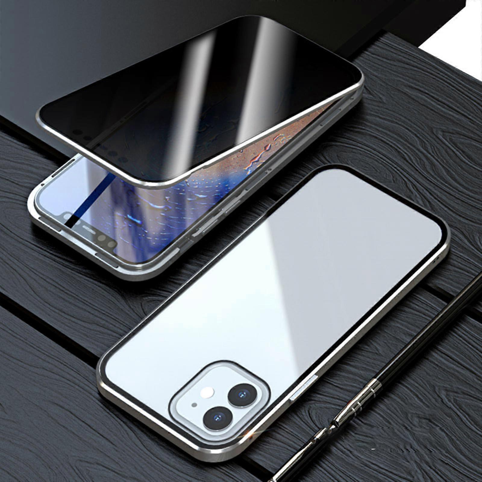 Privacy Magnetic Case for iPhone 15 Pro Max/ 15 Ultra with Safety Lock, Anti Peeping Double Sided Tempered Glass Phone Case