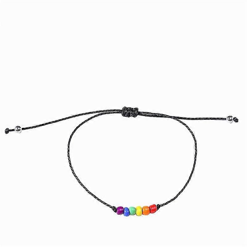 dd-2Pcs LGBTレインボープライドブレスレットゲイレズビアン友情ハンドストラップ