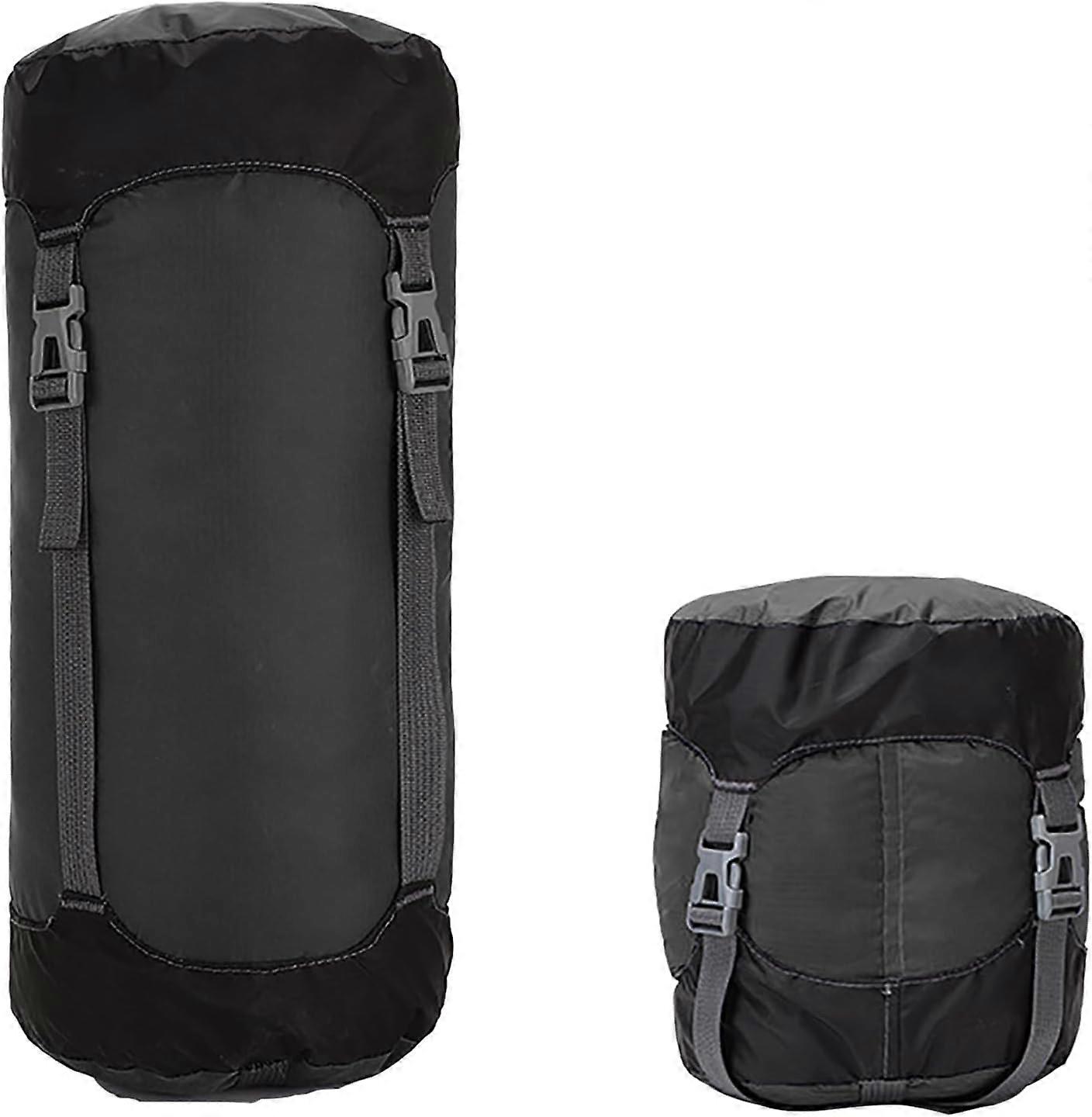 Compression Stuff Sack for Sleeping Bag,18L Lightweight Waterproof Compact Compression Nylon Stuff Sack StorageBag,Travel Compression Bag, Black