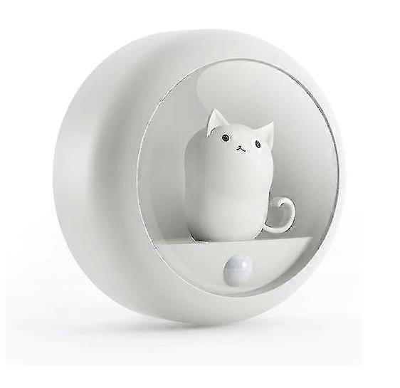Night Light ，Auto On Off Led Night Light Mini Cat Wall Hanging Body Sensor Lights