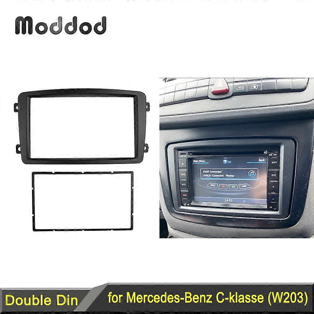Panou stereo dublu DIN pentru BENZ C CLASS W203 Fascia Black Color Radio Refitting Dash Mounting Instalare Trim Kit Face