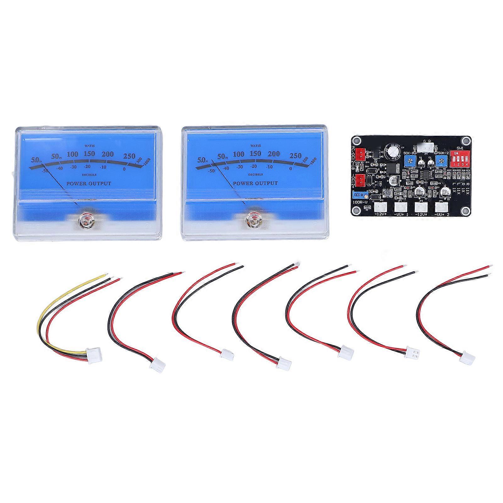 VU Meter Easy Operation ABS Adjustable Backlit Widely Used VU Meter with Driver Board for DIY Home Car Audio Conversion