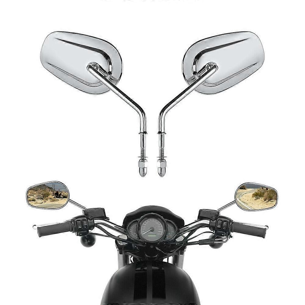 QX Motorcycle 8mm Rearview Side Mirrors For Harley Road King Fatboy Touring XL 883