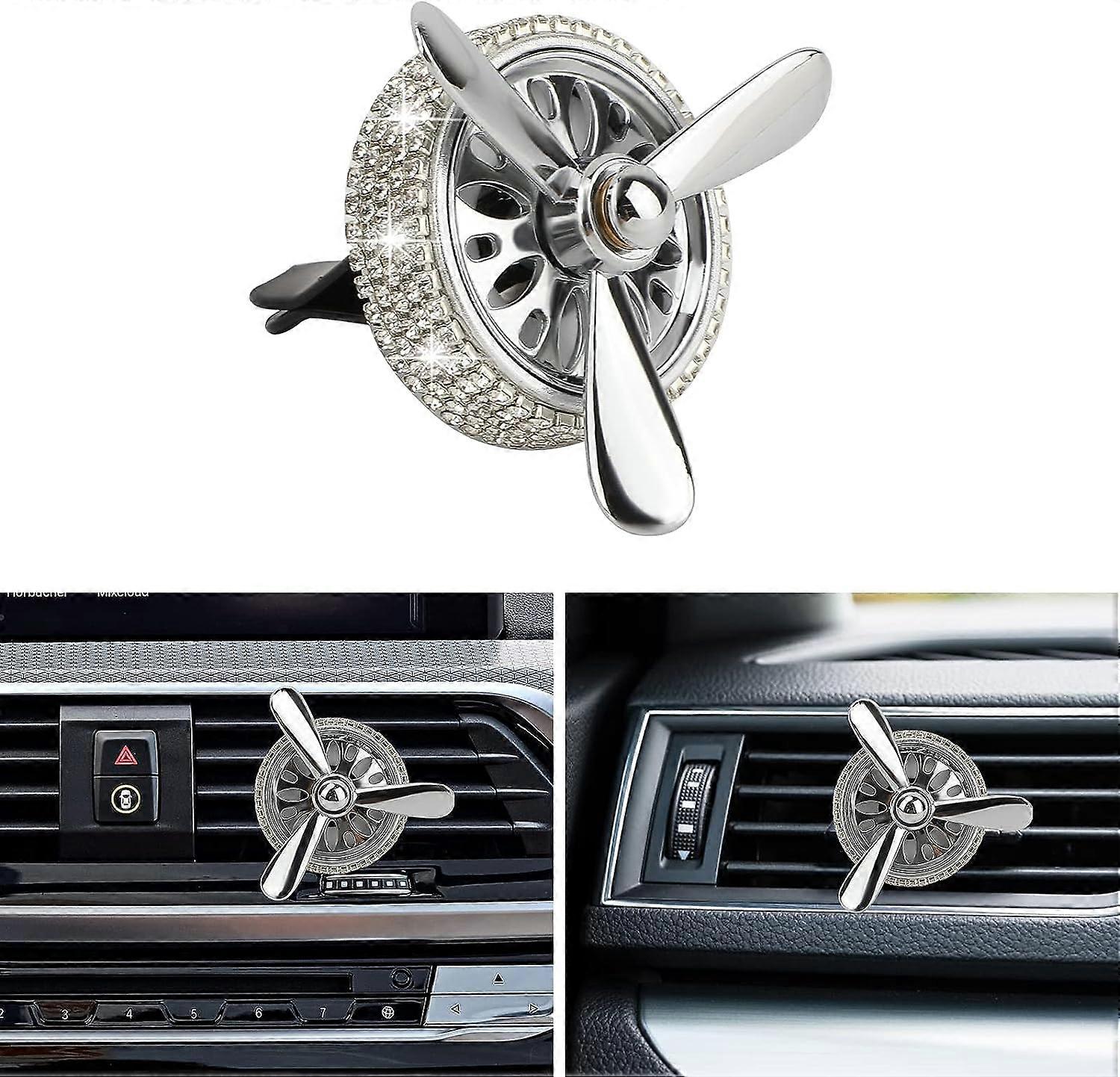 Dww-(Blanc) Dsodorisant de voiture en diamant, diffuseur de voiture mignon, dsodorisant  hlice rotative, dcoration d'aromathrapie, dsodorisant de voit