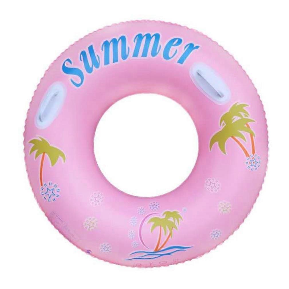 Pink Coconut Tree Swimming Ring Durable Inflatable Pool Ring for Adults