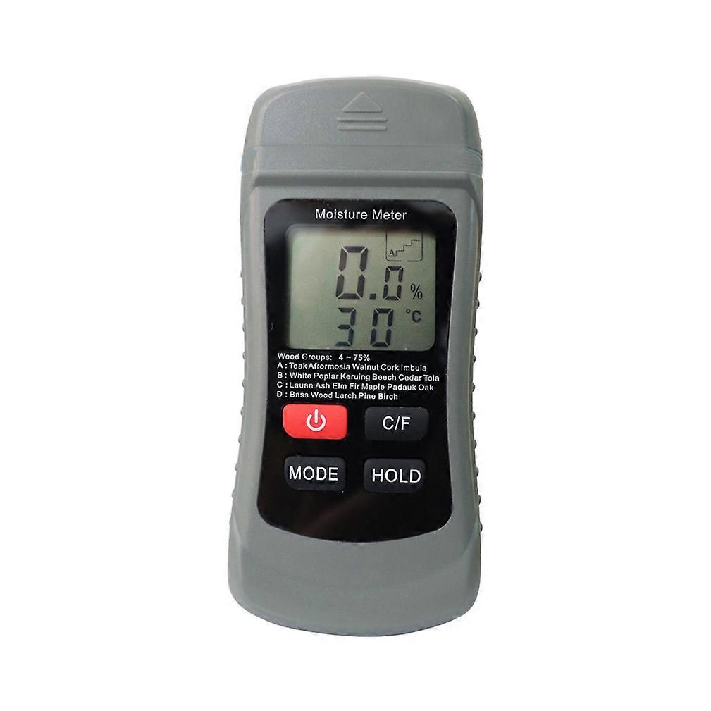 OOTDTY Two-in-one Pin Type Wood Moisture Meter Wood Temperature/Humidity Detector Handheld Moisture Tester for Woodworker