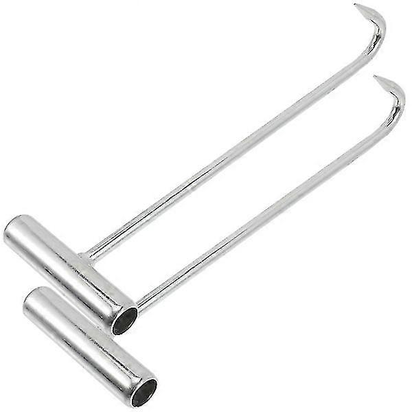 2pcs Manhole Cover Hooks Manhole Lifting Tools Pull Hook Manhole Cover Drain Grate Lifters