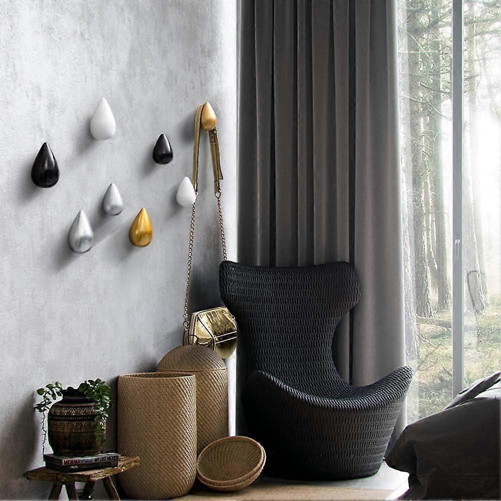 Set of 8 Creative Wall Hooks for Modern Wall Decor, 7.5 x 4.8 cm/Silver