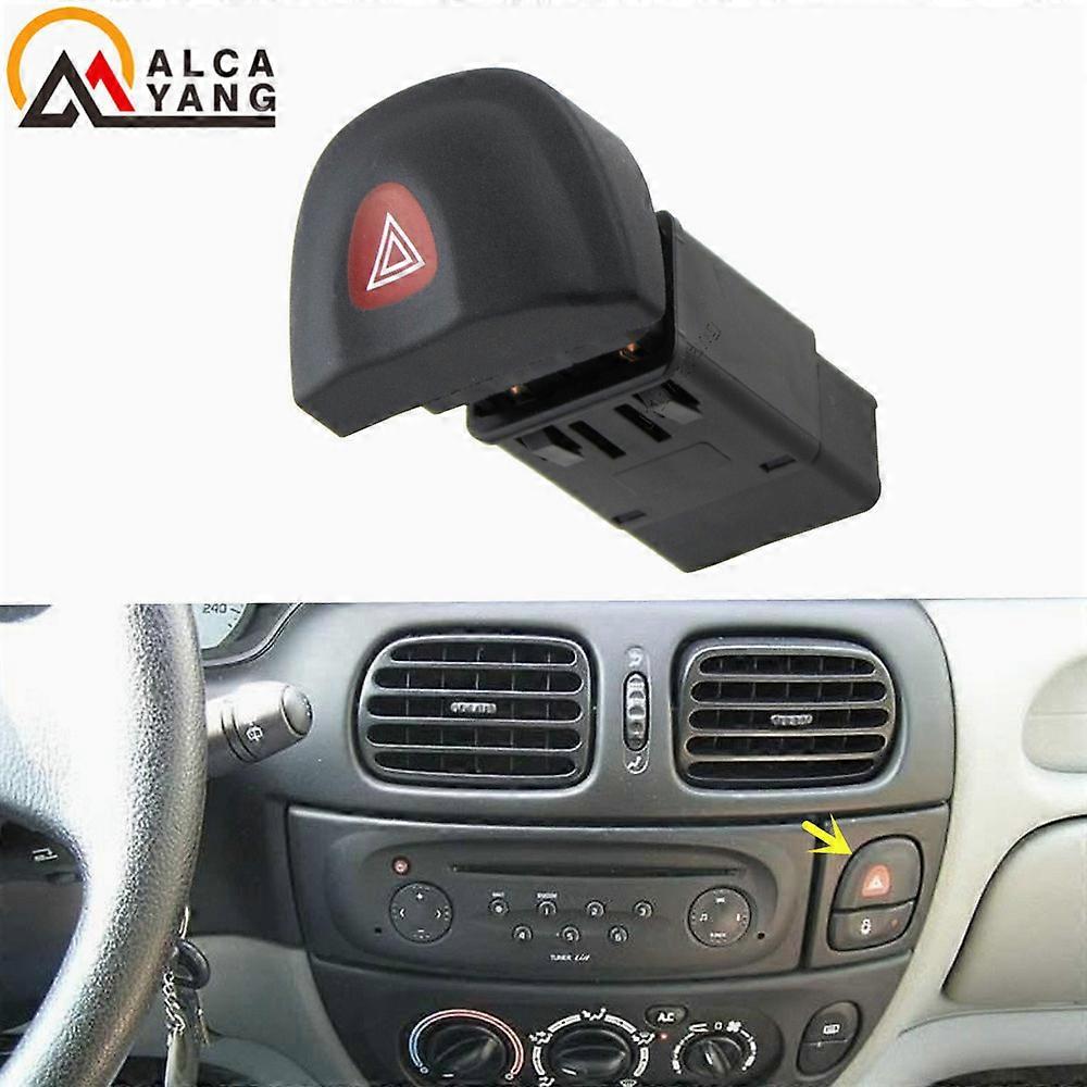 8Pin Toggle Hazard Warning Switch Double Flash Lights Button For Renault Megane I MK1 7700435867