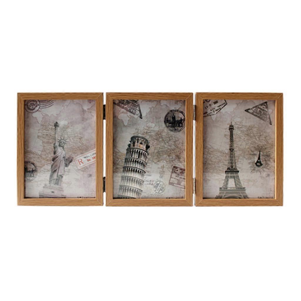 Double-sided Hinged Picture Frame Triple-fold Composite Photo Frame Home Decor