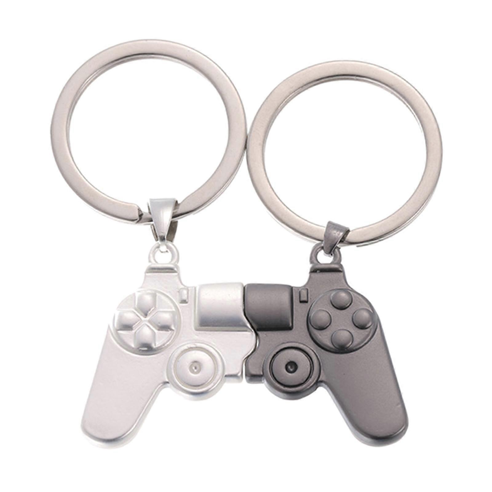 2 Pieces Gamer Matching Pendant Keychain Game Controller Keychain for Couple
