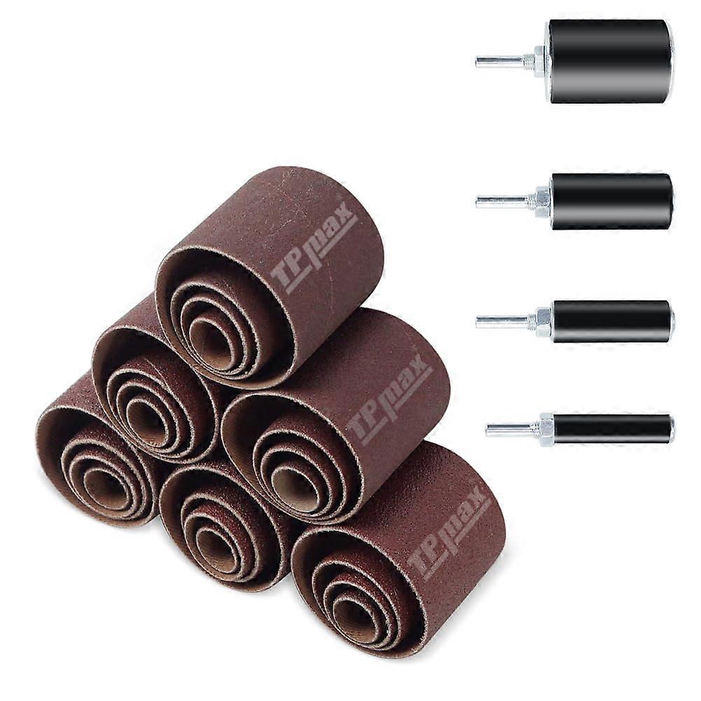 28-Piece Sanding Drum and Sleeve Kit for Drill - 2-Inch Length - Assorted Grits - Diameters of 1/2 i