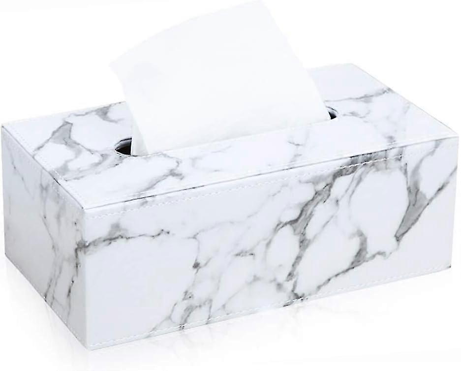Rectangular Leather Tissue Box (marble)
