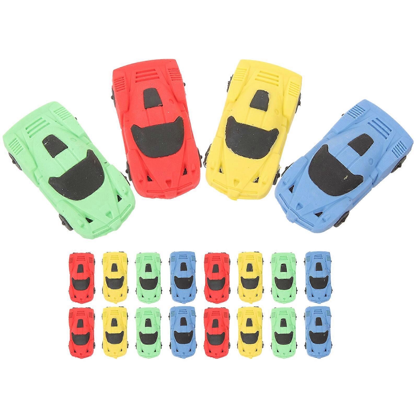 20pcs Cartoon Eraser Creative Racing Car Shape Rubber Erasers Student Stationery