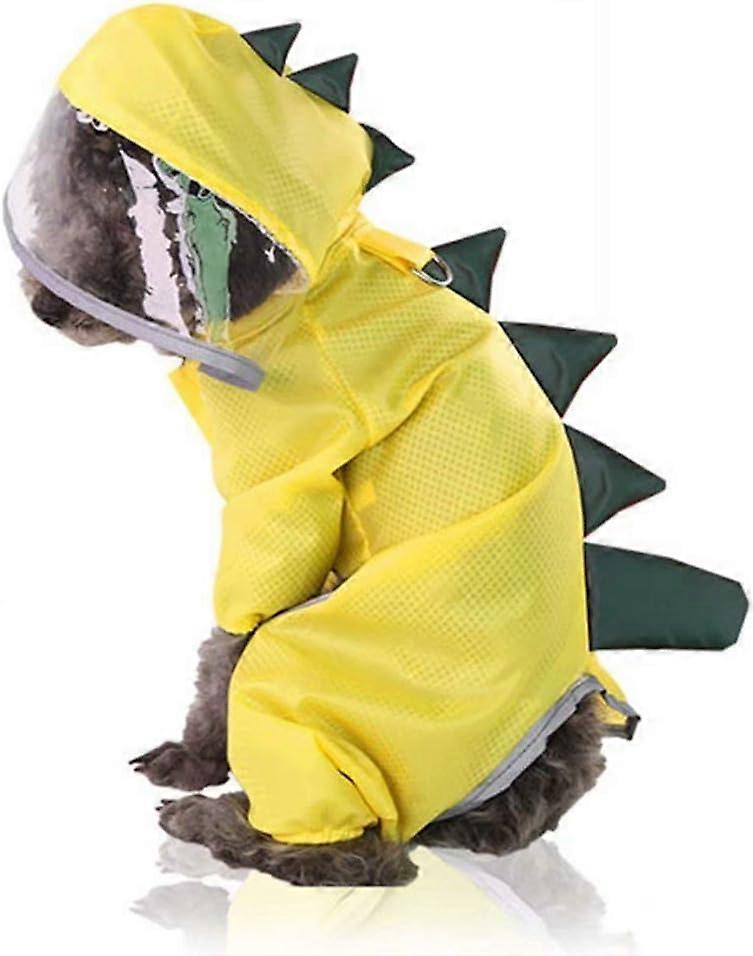 Waterproof puppy raincoat with hat, suitable for small and medium-sized dogs, cape with reflective tape