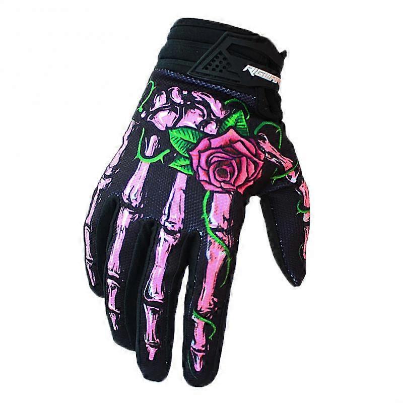 Skull Rose Motocross Vélo Gants VTT Tout-terrain VTT Guantes Moto