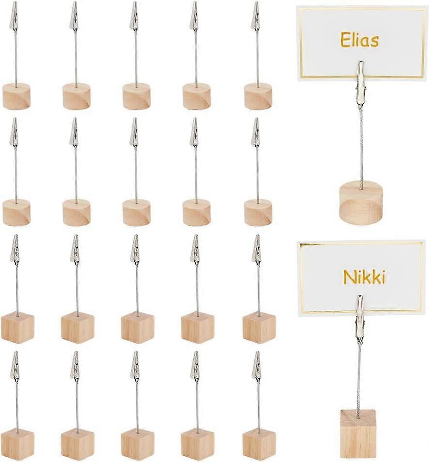 24 Pcs Table Number Holder Cube Photo Clips Holder with Alligator Clip Place Card Holder Cube Base Memorandum Clips Holders Card Display Stands for We