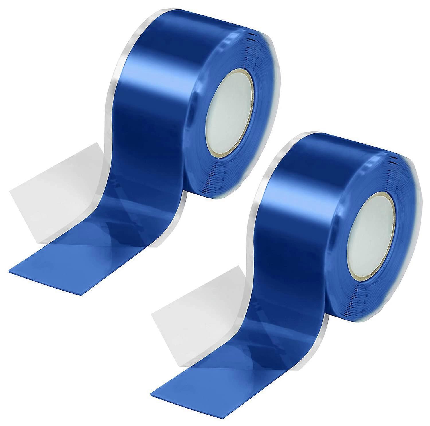 2x 3m self-fusing silicone tape (self-amalgamating, self-vulcanizing),(water, air),25 mm wide,blue