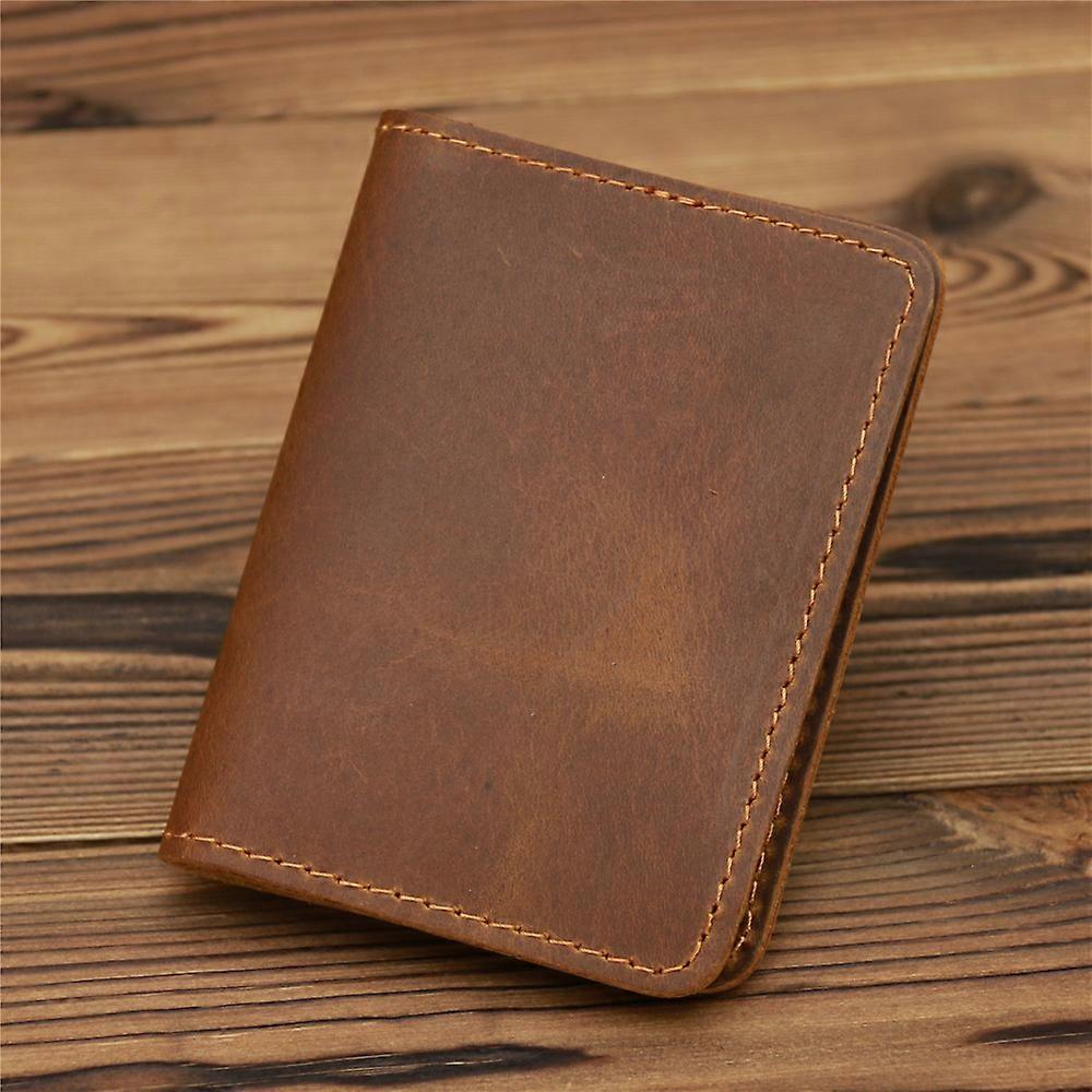Vintage Men's Genuine Leather Credit Card Wallet Small ID Card Holders Wallets Money Bag Case Mini Real Leather Purse For Male