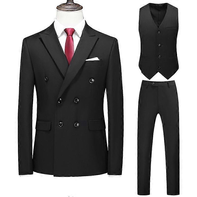 Herren Hochzeitsfeier Abendessen 3 Stück Anzug Blazer Weste Hose