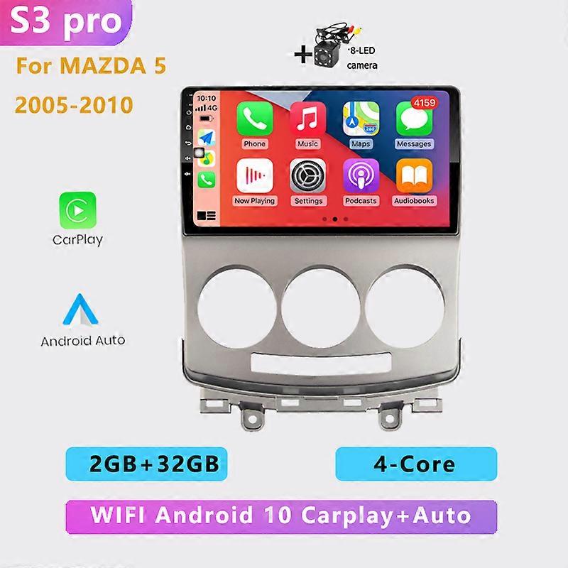 2 din Android 10 Car Radio Multimedia player Stereo Player GPS Navigation WIFI Carplay Auto for old Mazda-Mazda 5 2005-2010