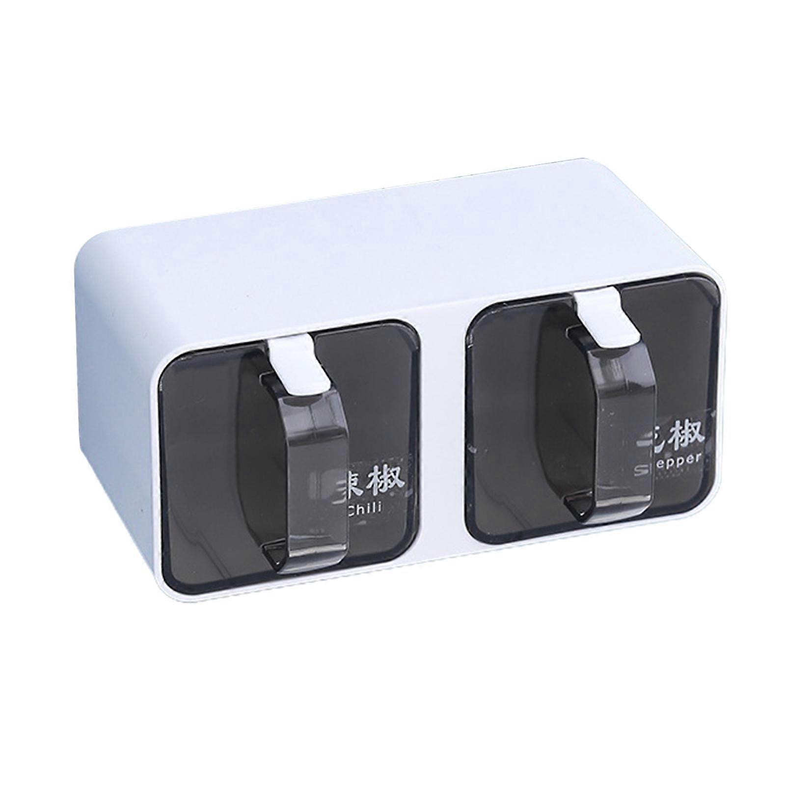 Wall-Mounted Spice Jars 300/600/900/1200ml Organizing Box with Spoon Space-Saving Kitchen Storage Home Supply Jikaixiang