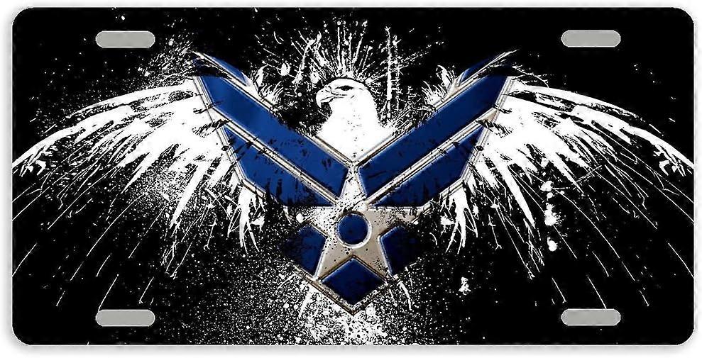 Tampa de Placa de Licença de Carro de Metal Eagle da Força Aérea da Força Aérea com 4 Furos 12 x 6 Polegadas