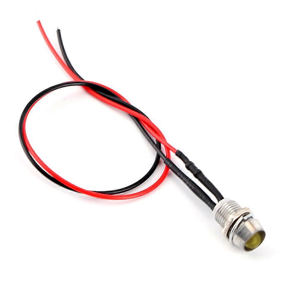 4 Pcs 12v 8mm LED Panel Pilot Dash Warning Light Indicator Lamp Car Van Yellow