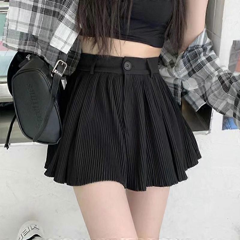 Mini Skirt Pleated Skirt Kpop Black Pleated Skirt Shorts For Women