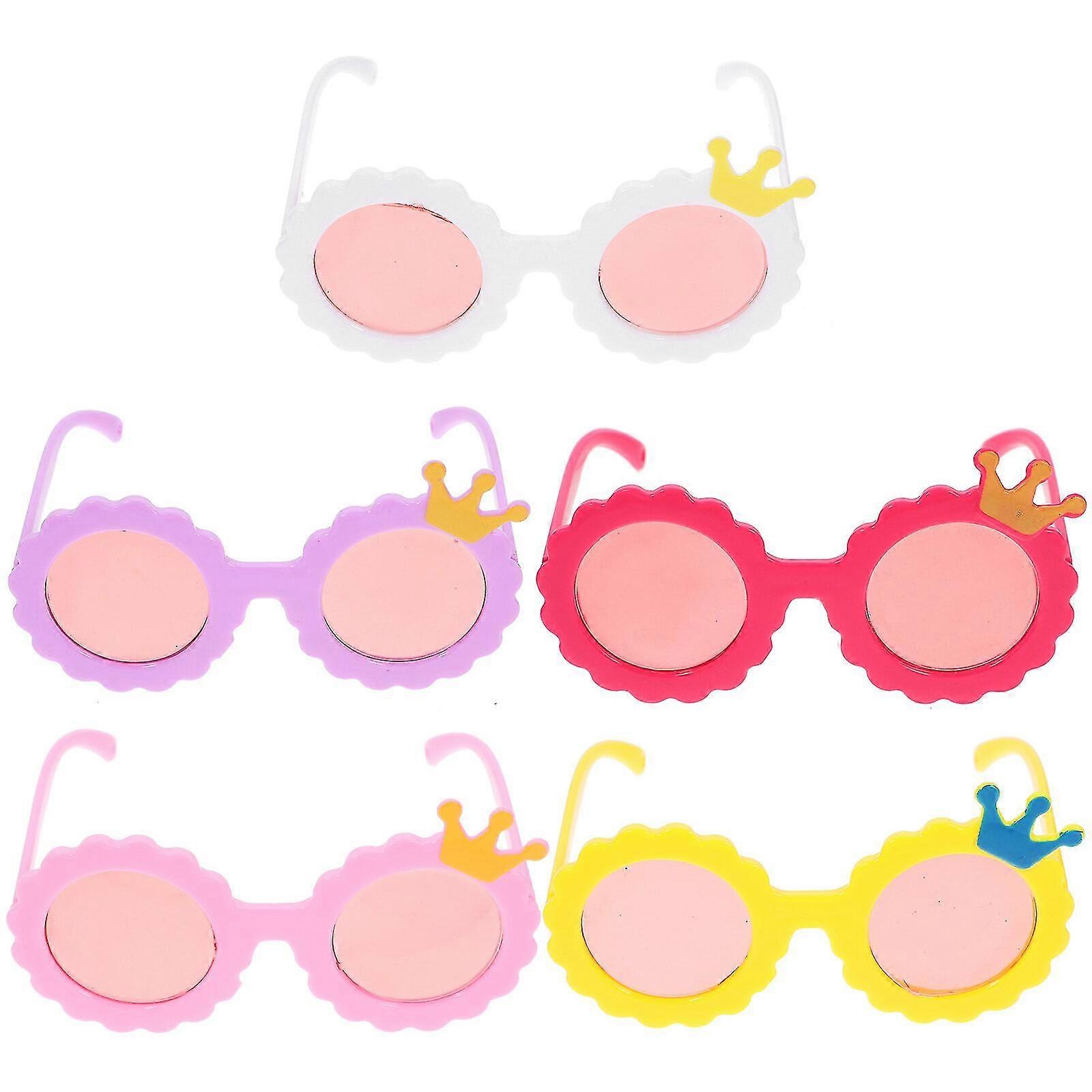 5 par docksolglasögon Mini plastdockor Solglasögon Docka Dressing Up Glasögon Docktillbehör