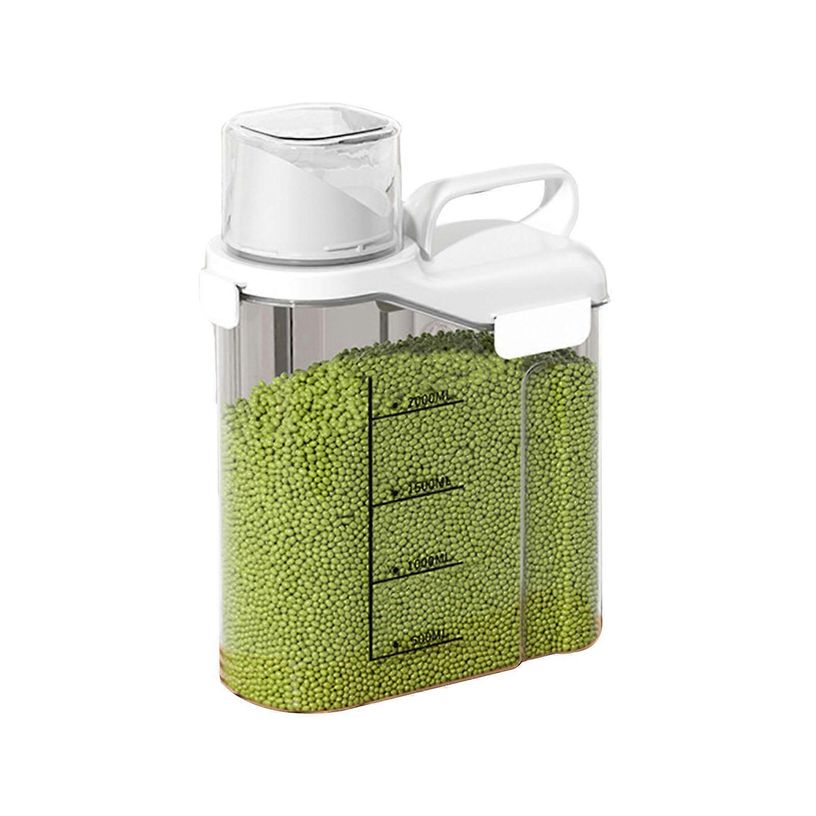 Clear Airtight Food Storage Container with Handle BPA-Free Food-Grade Large Capacity Dry Food Airtight Container Cereal Dispenser