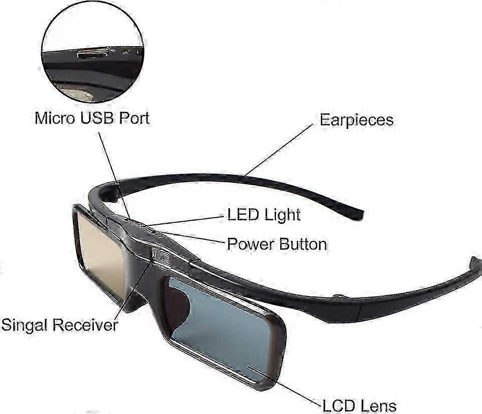 Επαναφορτιζόμενα ενεργά γυαλιά Bluetooth Rf 3d για τους προβολείς TV-bt500a της Sony 3d - JA