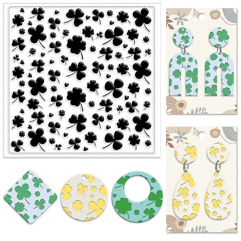 Silicone Clay Texture Mat Clay Modeling Pattern Pad Clover 140x140x3mm