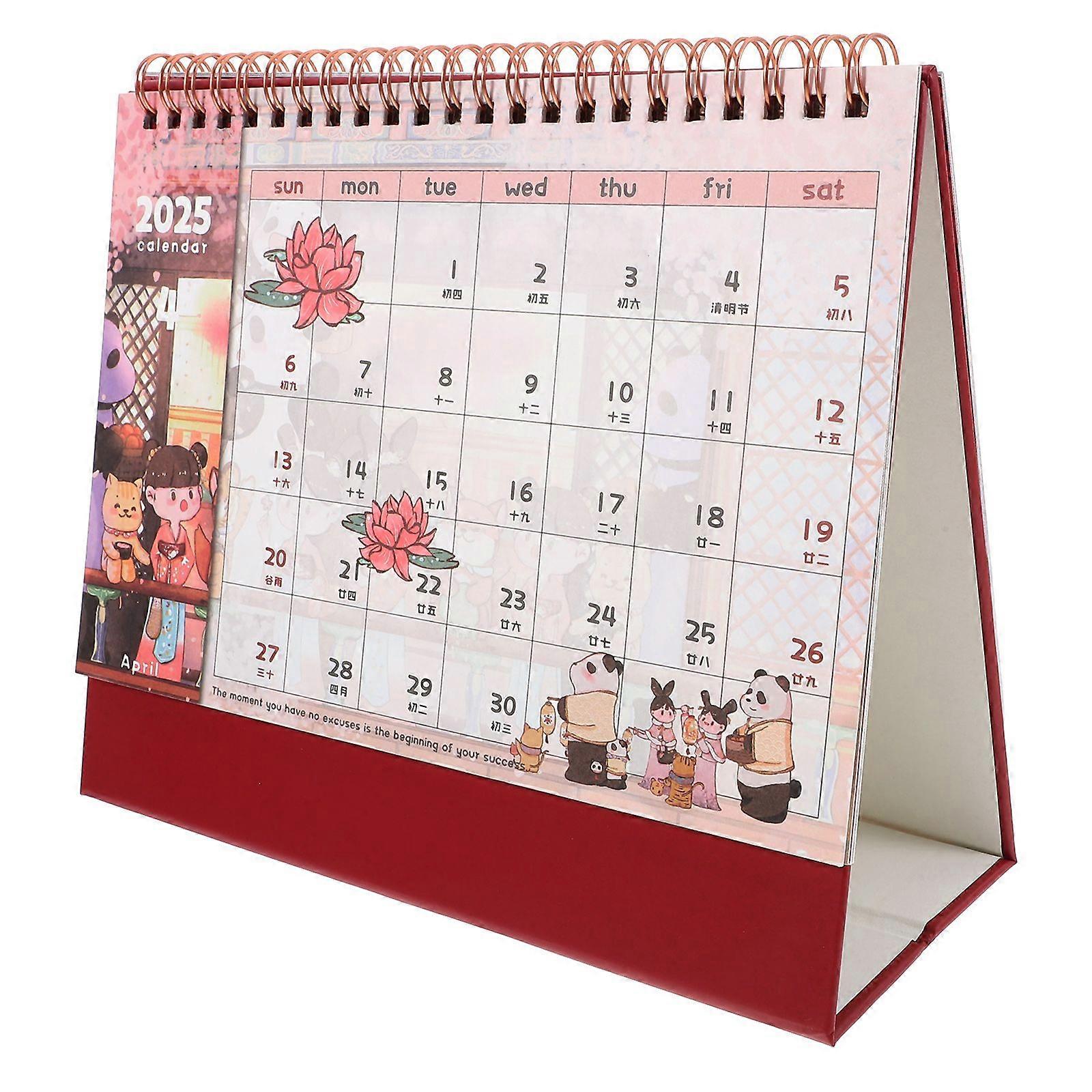 Cute Desk Calendar Small Flip Desk Calendar for Desk Monthly Desktop Calendar Decorative Standing Calendar Desk Accessory
